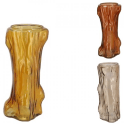 Vaas Tree bruin/geel 19 cm 3 assorti