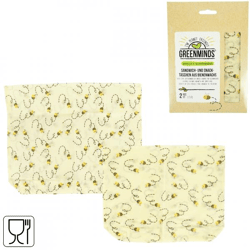 Greenminds bijenwas sandwich en boterham zakjes 21 cm set van 2