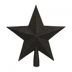 Piek kerstster glitter zwart 23 cm