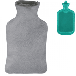 Relaxdays warmwater kruik met hoes turquoise/grijs 1,5 L
