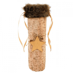 Kerst geschenktas Kurk look bruin 38 cm