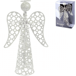 Kerst engel Sparkle LED op batterij wit 30 cm
