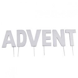Decoratie Kerst letterstekers ADVENT zilverkleurig 8 cm