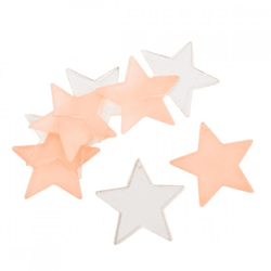 Decoratie Ster acryl roze/transparant 7 cm set van 8
