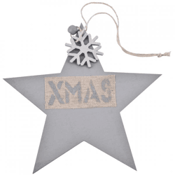 Hanger Kerst XMAS grijs 32 cm
