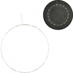 Cirkel met LED verlichting zilverkleurig op batterij 50 cm