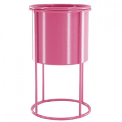 Housevitamin bloempot op standaard metaal roze 19 cm
