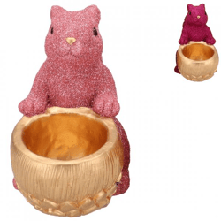 Bowl Jingle squirrel sitting pink 22 cm 2 assorted