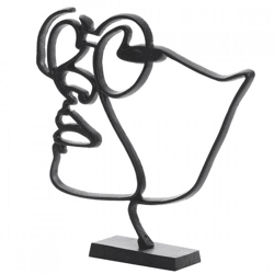 Light & Living Statue Gesicht schwarz 45 cm