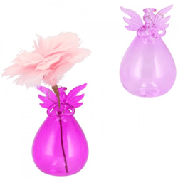 Vaas hanger Sparkly Angel fuchsia/roze 12 cm 2 assorti