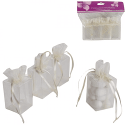 Geschenkverpakking wit 8.5 cm set van 4