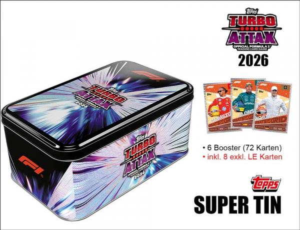 Topps Turbo Attax Formel 1 TC 2026 &ndash; SUPER TIN Greats of the Grid