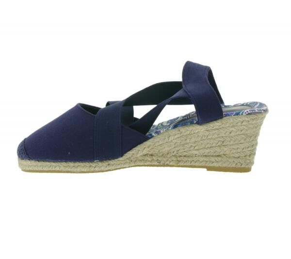 Citywalk Sandalette stylische Damen Sandalen mit blauen Gummib&auml;ndern 89353835 Dunkelblau