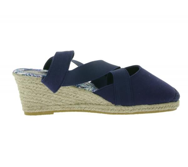 Citywalk Sandalette stylische Damen Sandalen mit blauen Gummib&auml;ndern 89353835 Dunkelblau