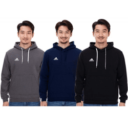 adidas Entrada 22 Hoody Herren Kapuzen-Pullover nachhaltiger Herren Baumwoll-Sweater mit Kängurutasche Hoodie in Schwarz, Navy oder Grau