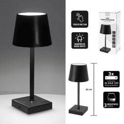 LED Tischleuchte, Batterie, schwarz, S, ca. 26cm