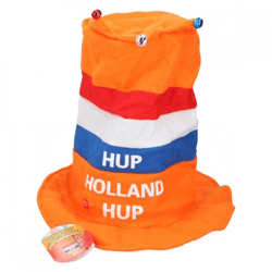 Hoed Hup Holland Hup met muziek op batterij 35 cm