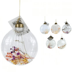 Decoratiehanger droogbloemen glas 13 cm 8 assorti