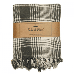 Take a Plaid polyback picknickplaid groen/wit 160 x 160 cm