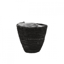 Bloempot seagrass mand zwart 12 cm