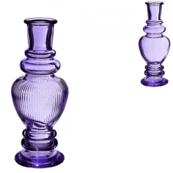 Vaas kaarsenhouder Venice paars 15,5 cm 2 assorti