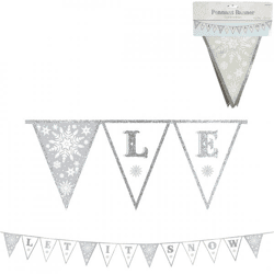 Vlaggenlijn Let it Snow textiel 3 m