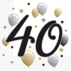 Milestone - 40 Jahre / Years - 20 Servietten - 33 x 33 cm
