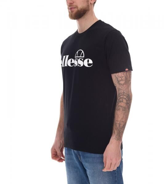 ellesse Fuenti T-Shirt Herren Baumwoll-Shirt mit Logo-Print Sport-Shirt SHP16469 Schwarz