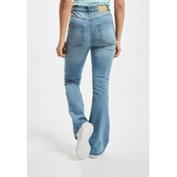 moderne Denim Project Damen Jeans Straight Fit Reißverschluss Taschen mit Baumwolle Blau
