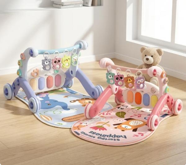 Baby Spielmatte mit Lauflernwagen, 3-in-1 Aktivitätscenter (A225)