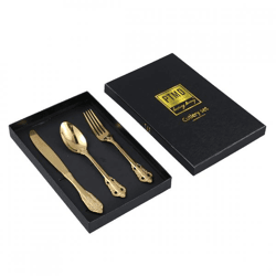 PTMD Thrust cutlery set in gift box gold set of 3