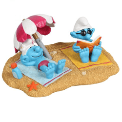 Smurfs on the beach sunbathing - decorative figurine