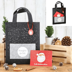Felt Christmas Bag with Postcard, 22x26 cm