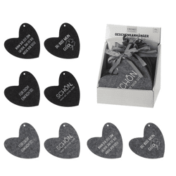 Gift tag felt heart with saying 8/s