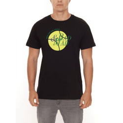 BAD+MAD London Men's Cotton T-Shirt with Front Print, Crew Neck, BMTR006, Black