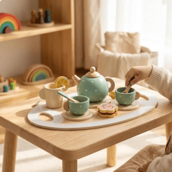 Kinder Tee-Service aus Holz - 15-teilig