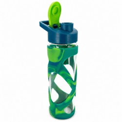 Green Canteen Flip Cap Glass Water Bottle, Blue/Green, 561 ml