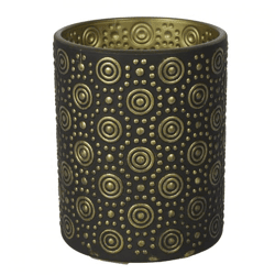 Countryfield Teelichthalter Hailey L schwarz/gold 12,5 cm