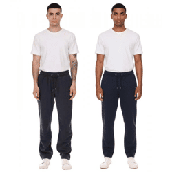MAUI SPORTS Herren Fleece-Hose Freizeit-Jogger Homewear Oeko-Tex 100 zertifiziert 9087474 Blau oder Grau