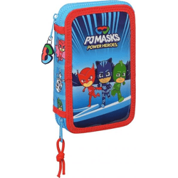 PJ Masks - Double pencil case with contents - 20 cm