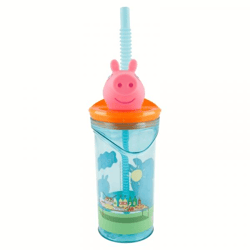 Peppa Pig - 3D drinking cup with straw - 360 ml