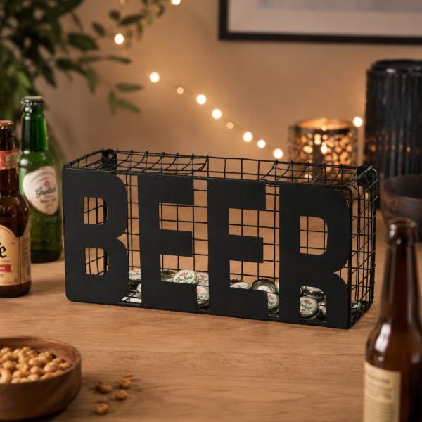 Out of the Blue Verschluss-Sammelbox „Beer“, schwarz, 25 cm