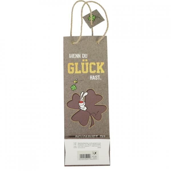 Horn-Geschenktüte „Gluck“ 12 x 36 cm