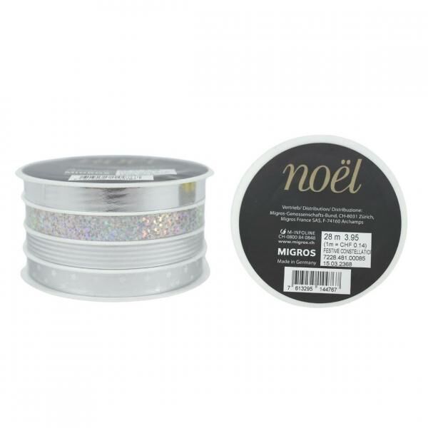 (R) Migros Geschenkband silber 400 cm
