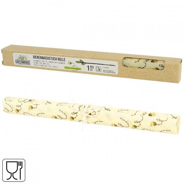 Greenminds wiederverwendbare Folie aus Bienenwachs, 30 x 90 cm