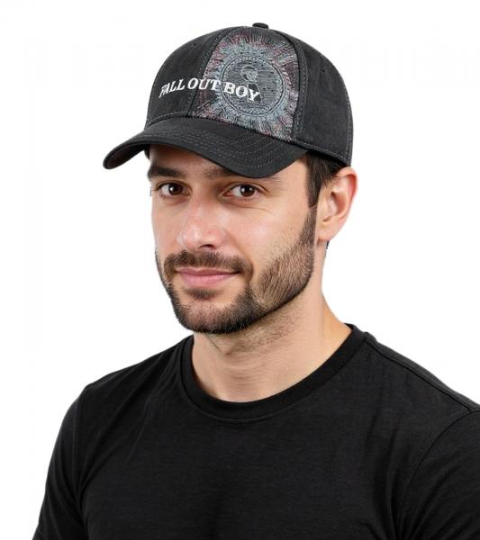 Fall Out Boy Unisex Pop-Punk Trucker-Cap mit Logo-Stickerei Baseball-Cap TC104179FOB Schwarz