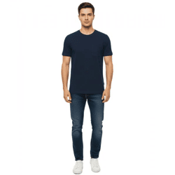 11 PROJECT Otto Herren Baumwoll-Shirt T-Shirt schlichtes Sommer-Shirt mit Brusttasche 20716238 ME 194024 Blau