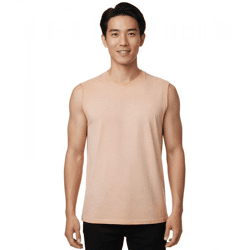 Herren Tank-Top Kurzarm-Shirt schlichtes Sommer Top Baumwoll-Shirt R-15286 Hell-Orange