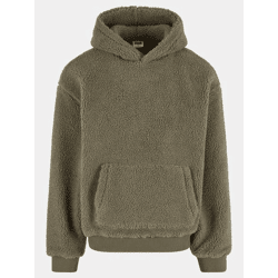 lässiger URBAN CLASSICS Herren Hoodie Rippbündchen Kapuze Grün