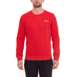 NORTHERN COUNTRY Herren Pullover mit Markenprint auf Brust Baumwoll-Sweater Langarm-Shirt 00009468 Rot